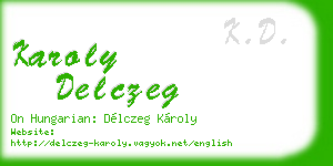 karoly delczeg business card