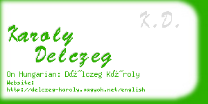 karoly delczeg business card